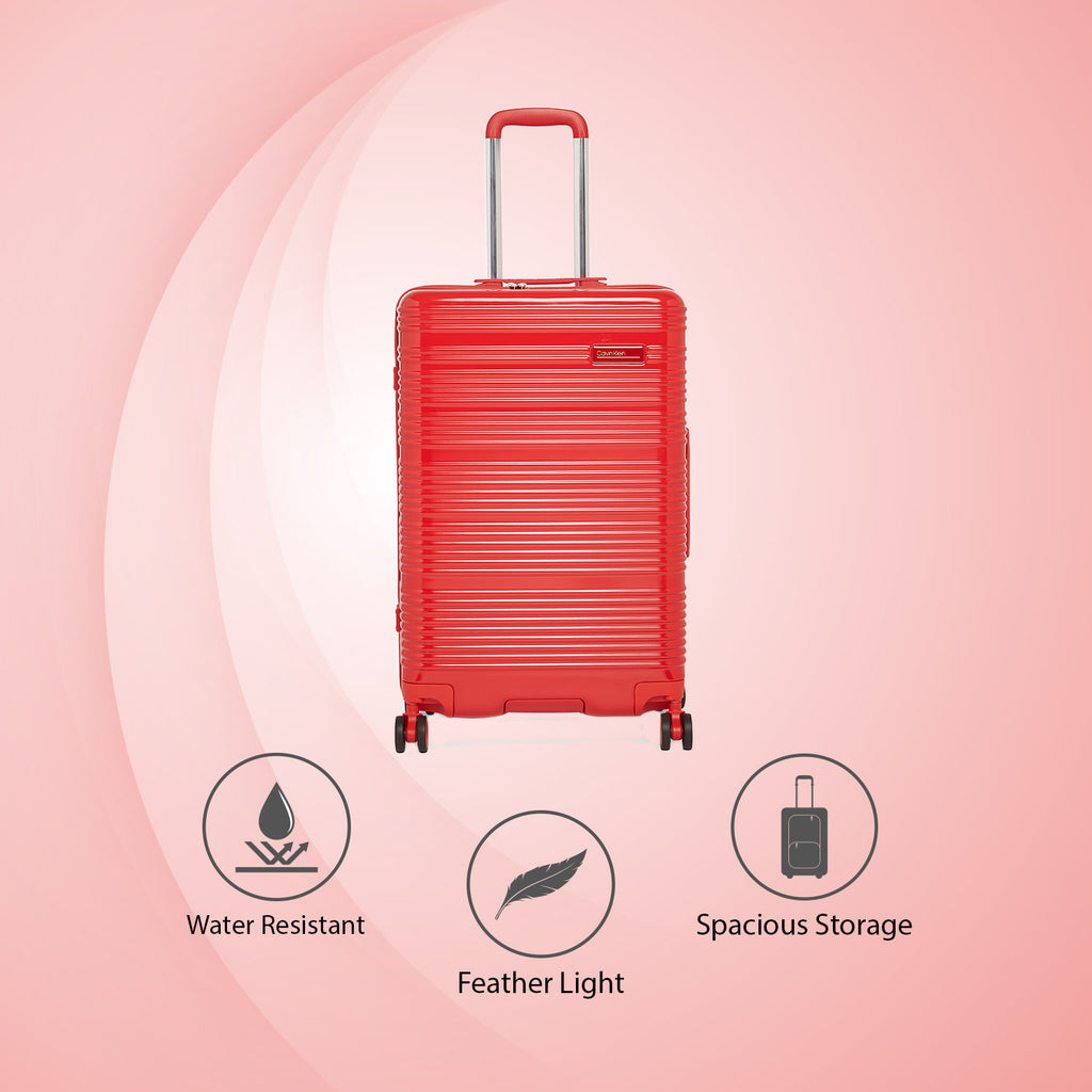 Calvin Klein Globetrotter Hard Body Medium Red Luggage Trolley