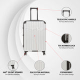 Calvin Klein Land Escape Hard Body Medium Silver Luggage Trolley