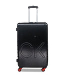 Calvin Klein CK LOGO Range Black & Red Color Hard Large Luggage