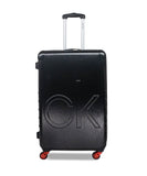 Calvin Klein CK LOGO Range Black & Red Color Hard Large Luggage