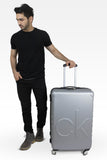 Calvin Klein CK LOGO Range Silver & White Color Hard Luggage