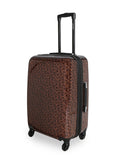 Calvin Klein Monogram Hard Large Brown Luggage Trolley