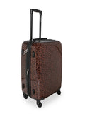 Calvin Klein Monogram Hard Large Brown Luggage Trolley