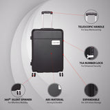 Calvin Klein Casual Hardside Hard Large Black Luggage Trolley