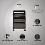 Calvin Klein Down To Fly Hard Body Large Black/Silver  Luggage Trolley