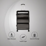 Calvin Klein Down To Fly Hard Body Large Black/Silver  Luggage Trolley