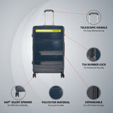 Calvin Klein Down To Fly Hard Body Large Navy/Yellow Luggage Trolley