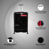 Calvin Klein ICON Range Black & Red Color Hard Large Luggage