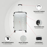 Calvin Klein SNAKE RIDGE Range Silver Color Hard Large Luggage
