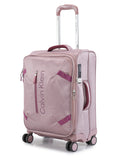 Calvinklein ROCKAWAY Rose Color 900D Polyster Material Soft 20" Cabin Trolley