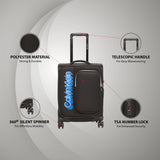 Calvin Klein Sky Shadow Soft Body Cabin Black Luggage Trolley
