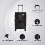 Calvin Klein Impression Soft Medium Black  Luggage Trolley