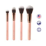 Luxie Face Complexion Brush Set - Rose Gold