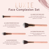 Luxie Face Complexion Brush Set - Rose Gold