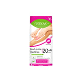 Remove Wax Strips 24 Pcs Body Strips - Sensitive (20 Body Strips & 2 Pain-Less + 4 Post Depilation Cleaning Wipes)