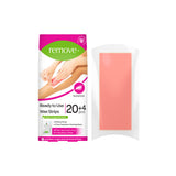Remove Wax Strips 24 Pcs Body Strips - Sensitive (20 Body Strips & 2 Pain-Less + 4 Post Depilation Cleaning Wipes)