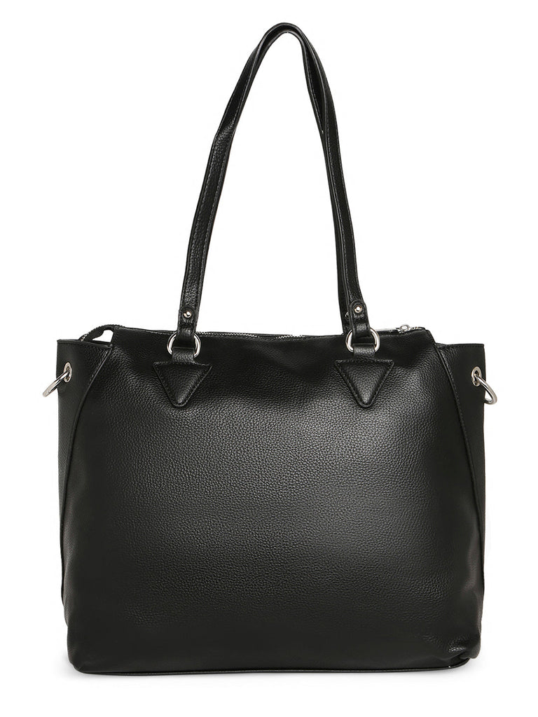 MARINA GALANTI Black Color Soft PU Material Medium Size Shopping