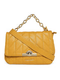 MARINA GALANTI Dark Yellow Color Soft PU Material Medium Size Flap Bag