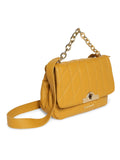 MARINA GALANTI Dark Yellow Color Soft PU Material Medium Size Flap Bag