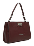 MARINA GALANTI Wine Color Soft PU Material Medium Size Handbag - MB0379HG1021