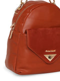 MARINA GALANTI Orange Color Soft PU Material Medium Size Backpack - MB0381BK2009