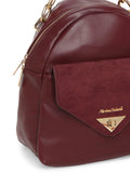 MARINA GALANTI Wine Color Soft PU Material Medium Size Backpack - MB0381BK2021
