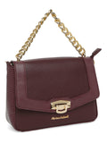 MARINA GALANTI Wine Color Soft PU Material Medium Size Shoulder Bag
