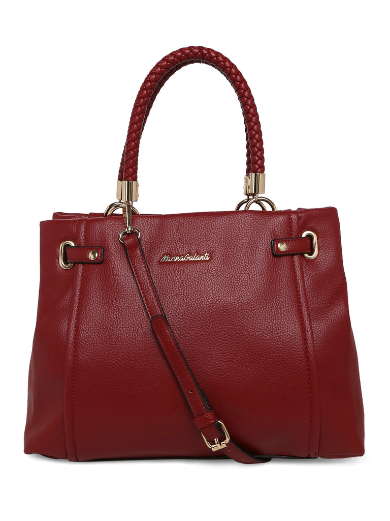 MARINA GALANTI Red Color Soft PU Material Medium Size Handbag