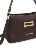 MARINA GALANTI Dark Brown Color Soft PU Material Medium Size Baguette - MB0388BE2006