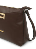 MARINA GALANTI Dark Brown Color Soft PU Material Medium Size Crossbody Bag - MB0388CY2006