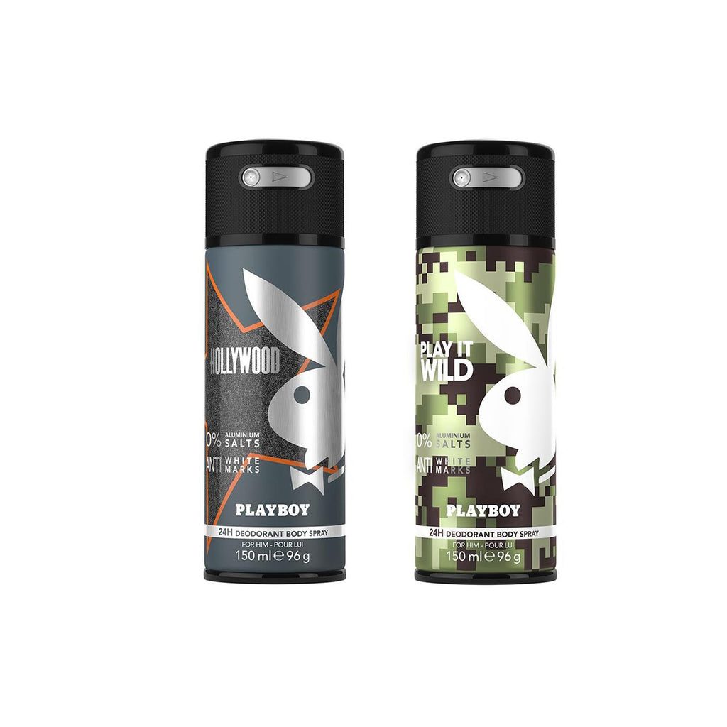 Playboy Hollywood + Wild Deo New Combo Set - Pack of 2 Mens
