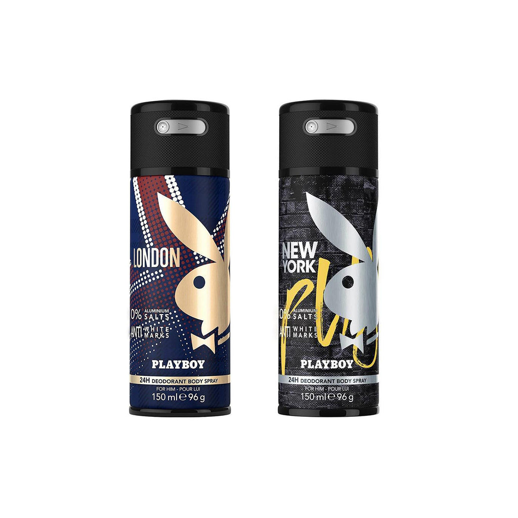 Playboy London + New York Deo New Combo Set - Pack of 2 Mens