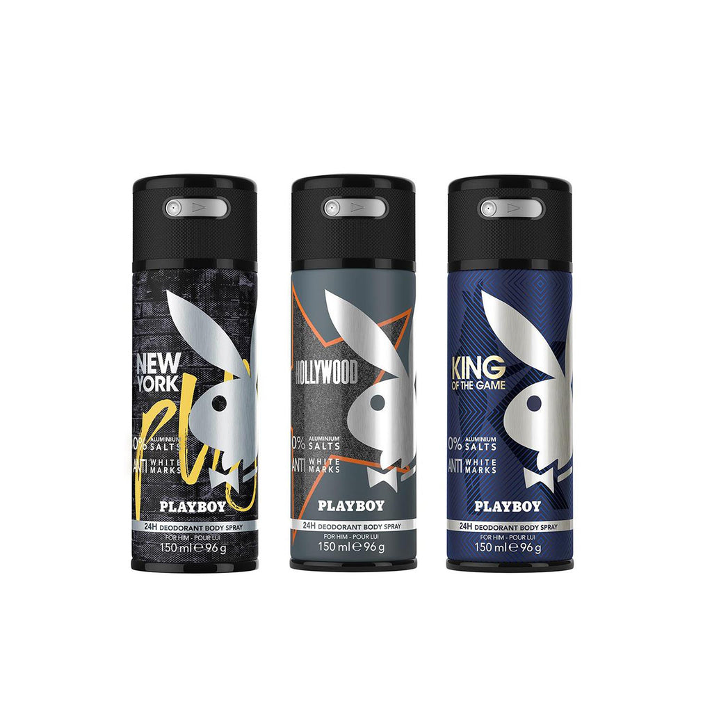 Playboy King + Newyork + Hollywood Deo Combo Set - Pack of 3