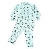 CASA DE NEENEE Panda Blue Cotton Manderine  Pyjama Set, 3-4 Yrs