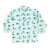 CASA DE NEENEE Panda Blue Cotton Manderine  Pyjama Set, 3-4 Yrs