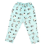 CASA DE NEENEE Panda Blue Cotton Manderine  Pyjama Set, 3-4 Yrs