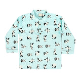 CASA DE NEENEE Panda Blue Cotton Manderine  Pyjama Set, 4-5Yrs