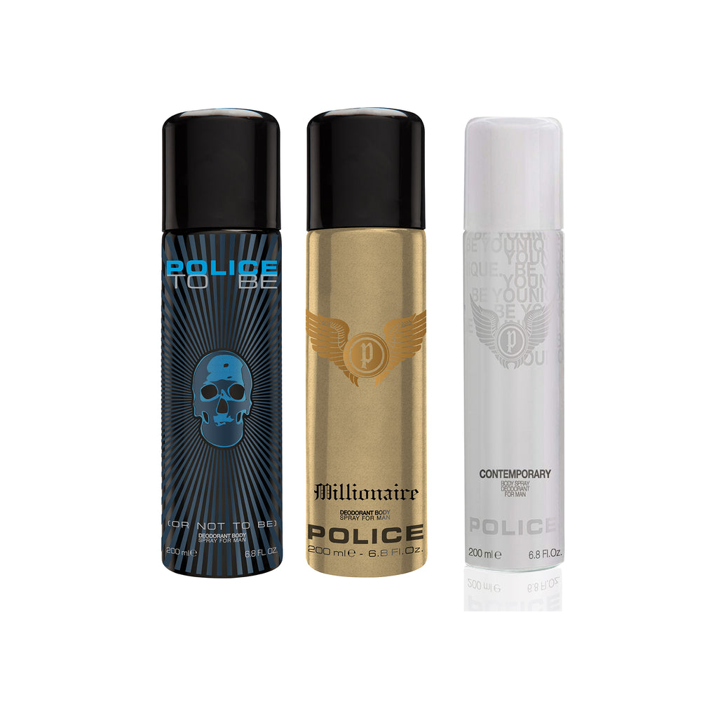 Police Contemporary + To be + Millionaire Deo Combo Set - Pack of 3
