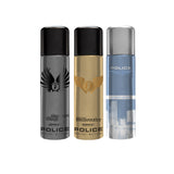 Police Millionaire + Wings titanium + Light blue Deo Combo Set - Pack of 3