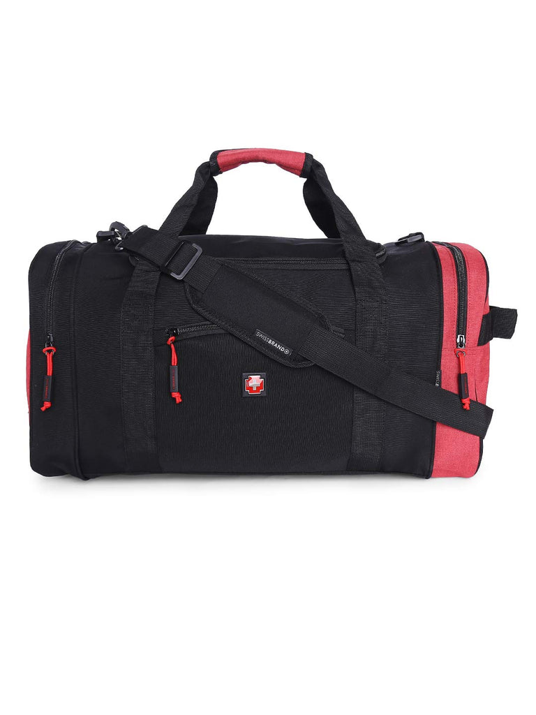 SWISSBRAND Maine Duffel Soft Black/Red Duffel Bag