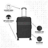 SWISSBRAND Cairo Hard Large Black Luggage Trolley