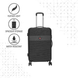 SWISSBRAND Cairo Hard Large Black Luggage Trolley