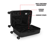 SWISSBRAND Cairo Hard Large Black Luggage Trolley