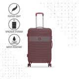 SWISSBRAND Cairo Hard Large Cherry Luggage Trolley