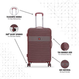 SWISSBRAND Cairo Hard Medium Cherry Luggage Trolley
