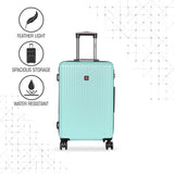 SWISSBRAND Riga Hard Medium Aqua Luggage Trolley