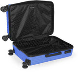 SWISSBRAND Riga Hard Medium Blue Luggage Trolley