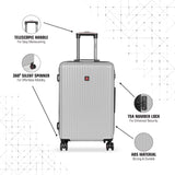 SWISSBRAND Riga Hard Medium Grey Luggage Trolley