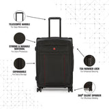 SWISSBRAND Perth Soft Body Medium Black Luggage Trolley