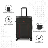 SWISSBRAND Perth Soft Body Medium Black Luggage Trolley
